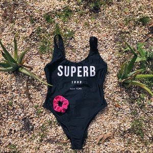 Black one piece swimsuit